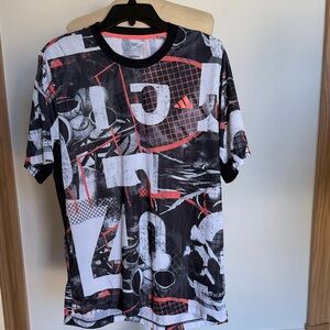 Adidas Men's Abstract Black and White Tee